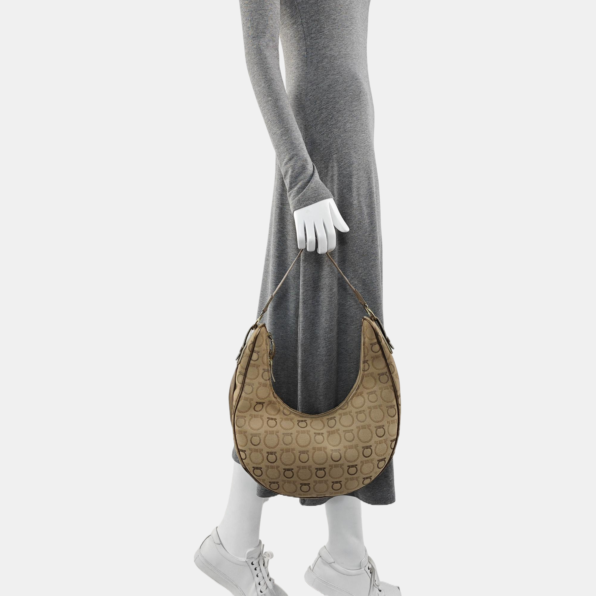 Coated Canvas Top Handle Bag Brown