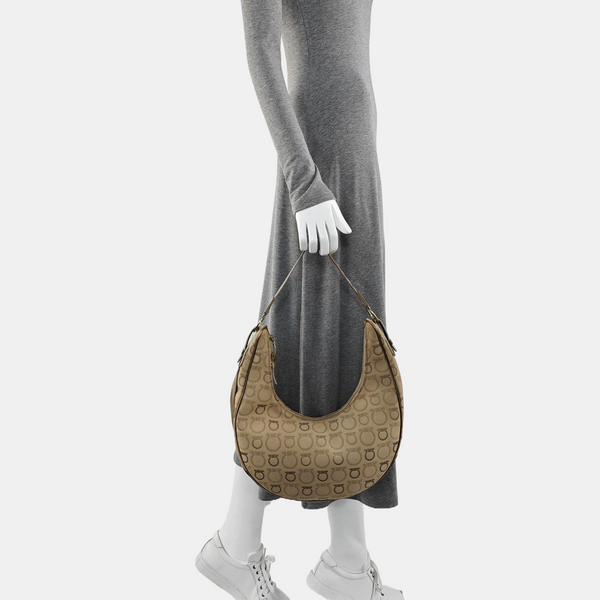 Coated Canvas Top Handle Bag Brown