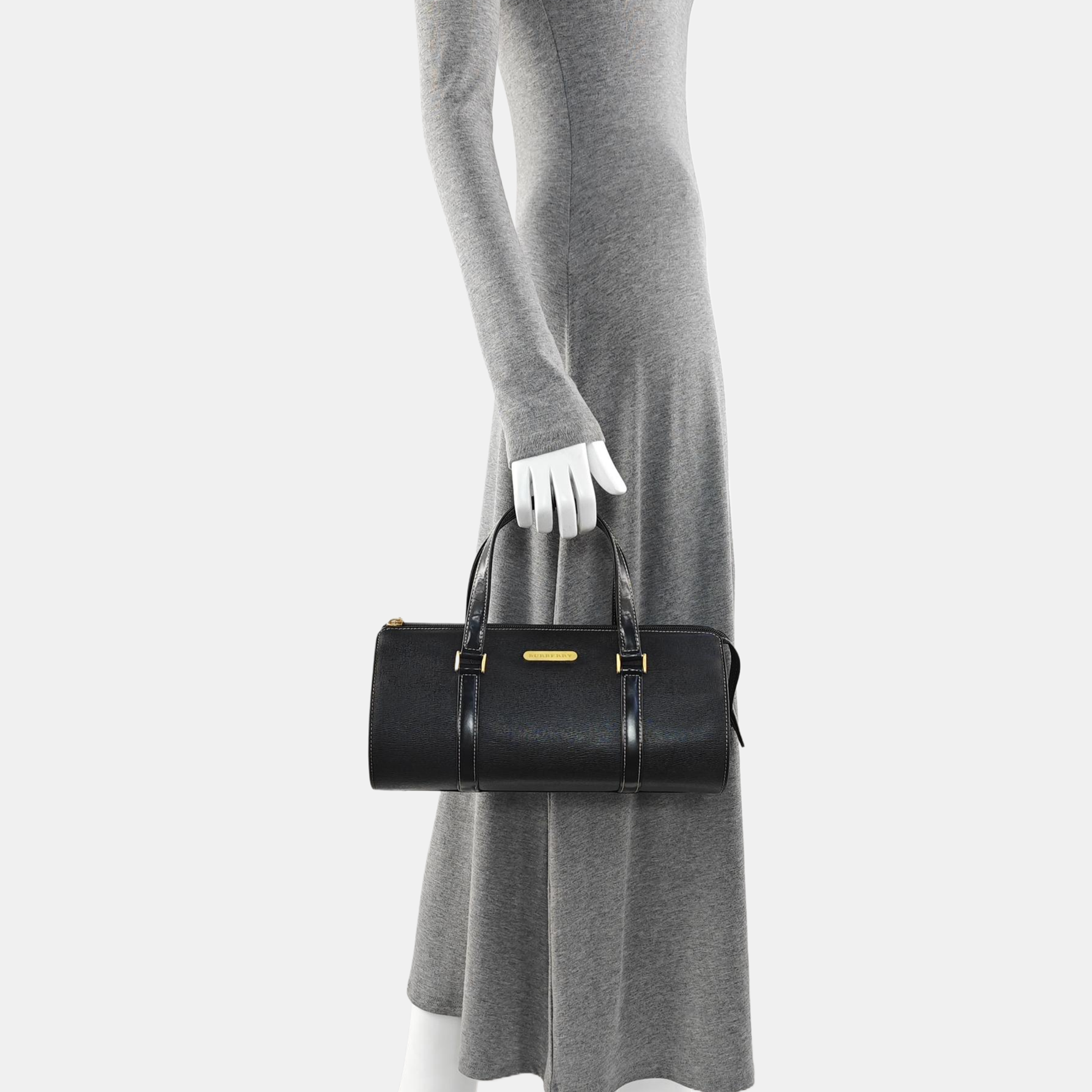 Calfskin Top Handle Bag Black