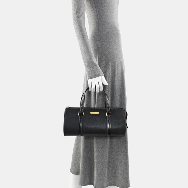 Calfskin Top Handle Bag Black