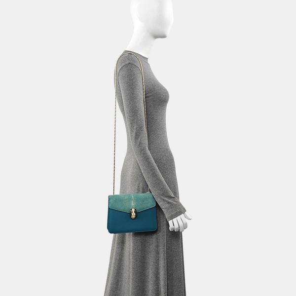 SERPENTI FOREVER Small Stingray Leather Green