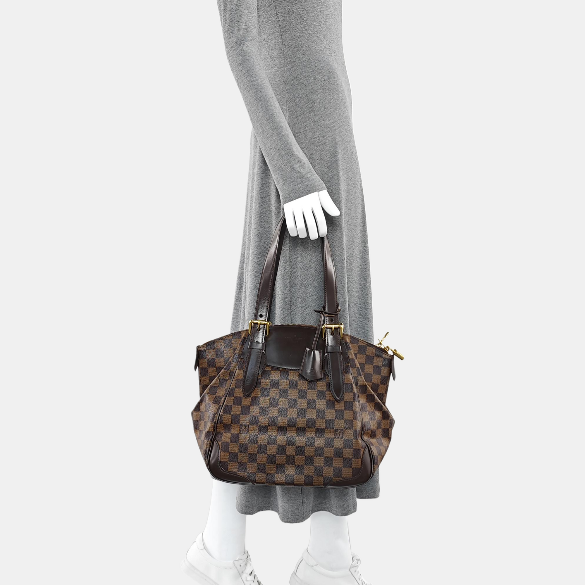 VERONA MM Damier Ebene Coated Canvas Brown