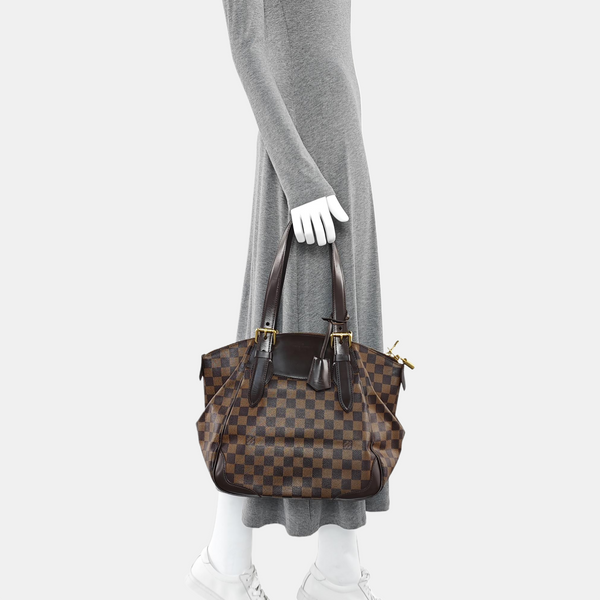 VERONA MM Damier Ebene Coated Canvas Brown