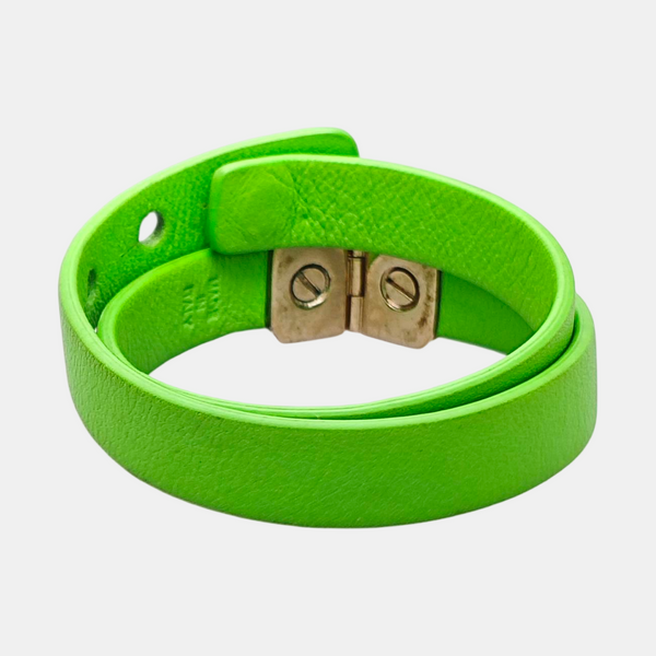 Leather Green Bangle