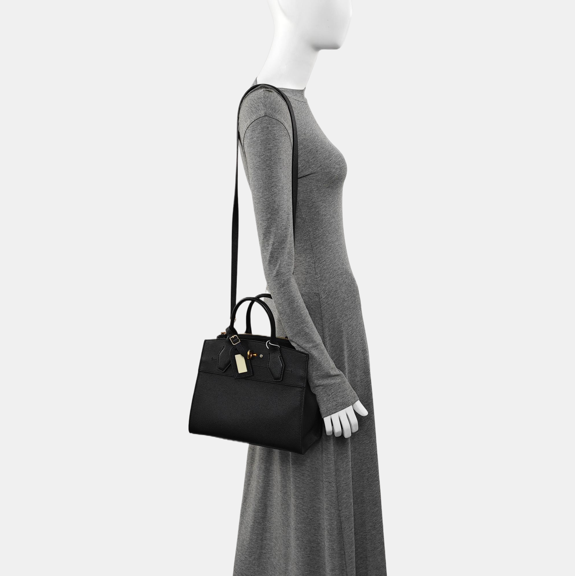 CITY STEAMER PM Calfskin Black