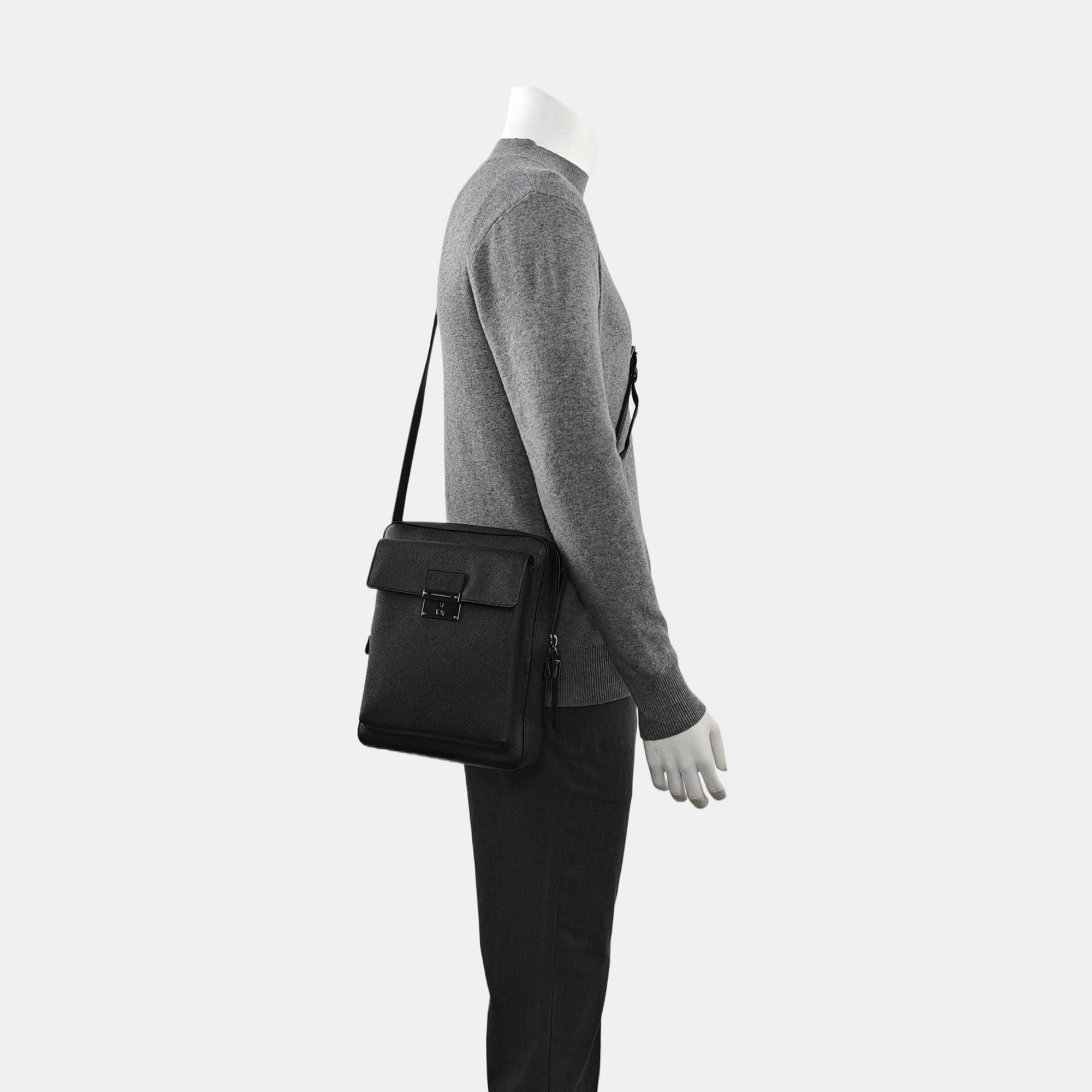 Calfskin Shoulder Bag Black