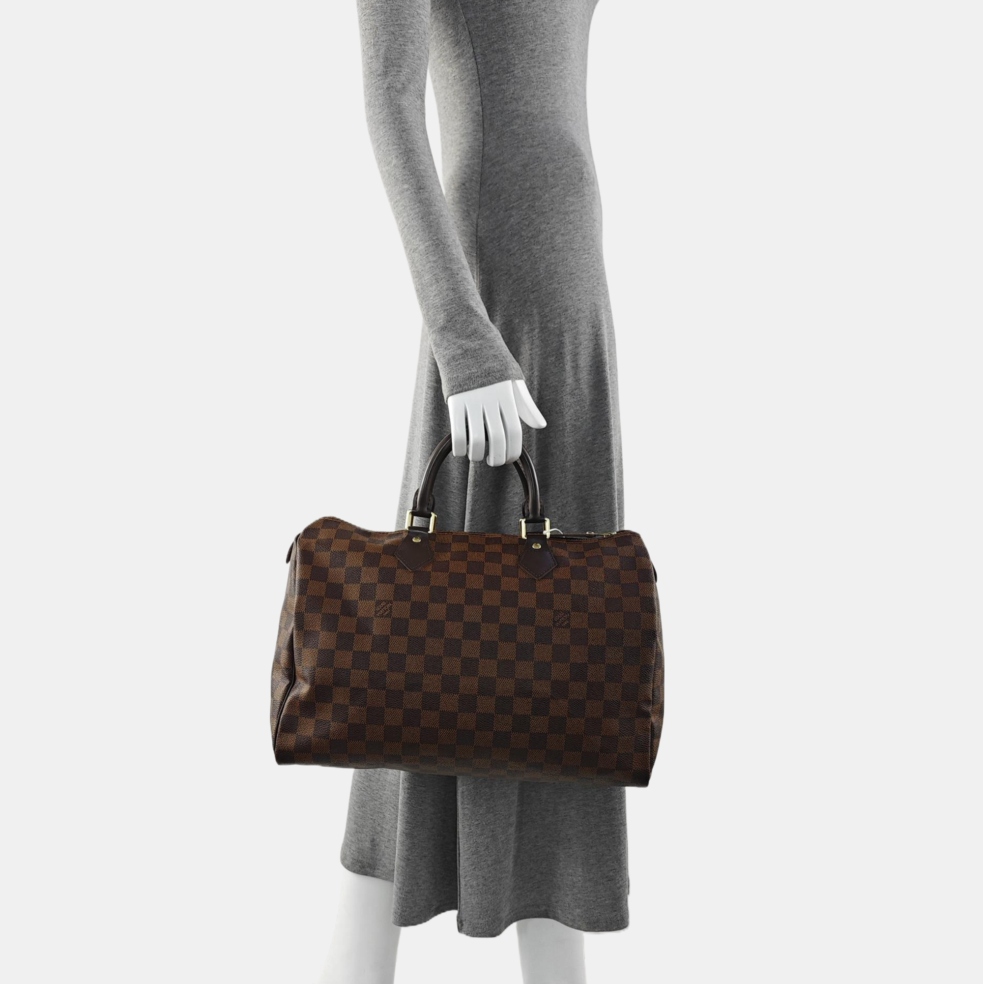 SPEEDY 35 Damier Ebene Coated Canvas Brown