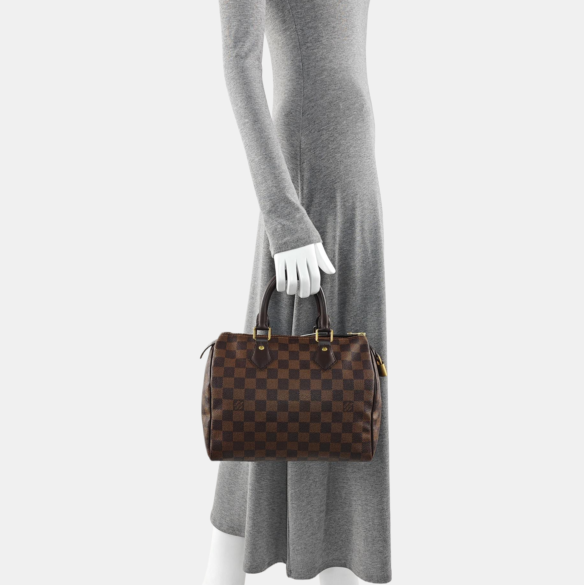 SPEEDY 25 Damier Ebene Coated Canvas Brown