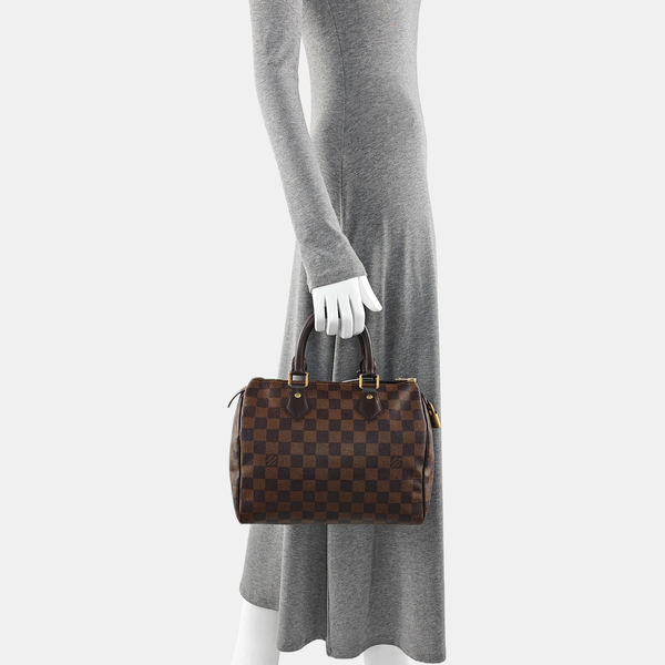 SPEEDY 25 Damier Ebene Coated Canvas Brown