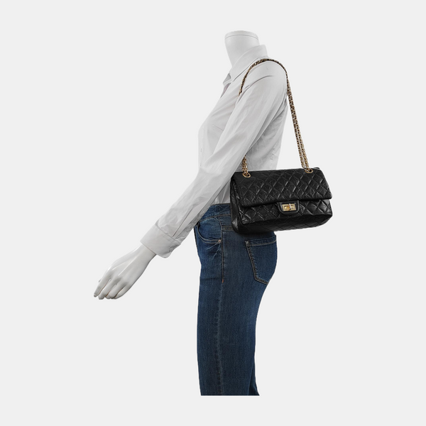2.55 225 (small) Quilted Calfskin Black