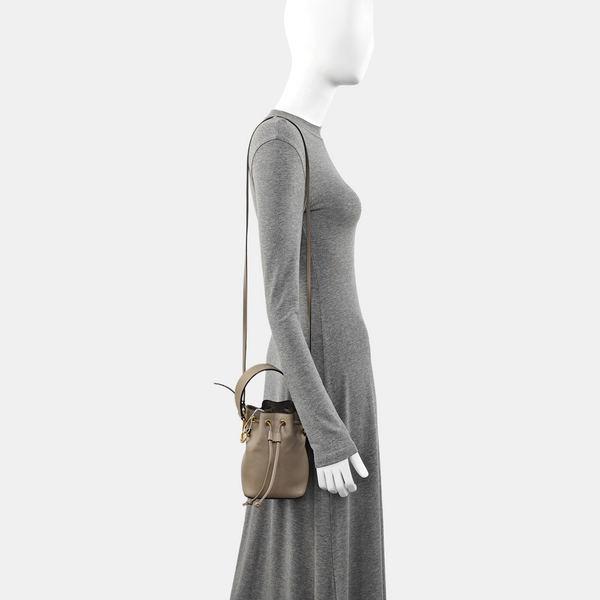 Authenticated pre-owned  Mon Tresor Mini Calfskin Gray - Bucket Bag at Looply