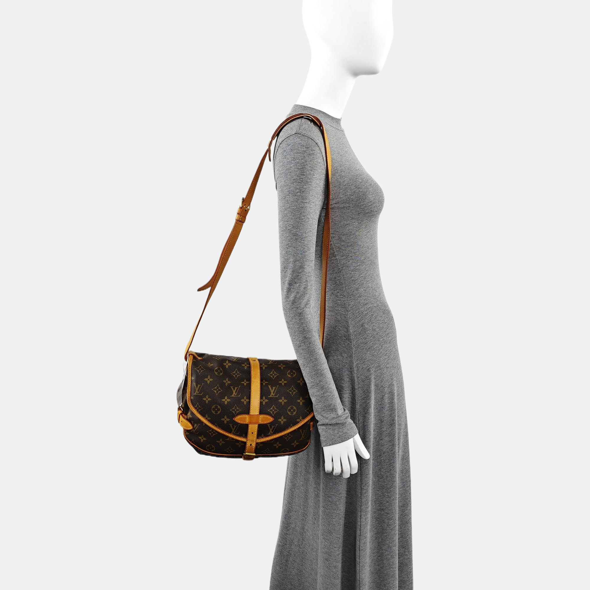 SAUMUR 30 Monogram Coated Canvas Brown