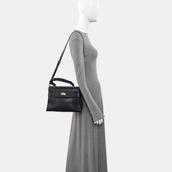 Calfskin Shoulder Bag Black