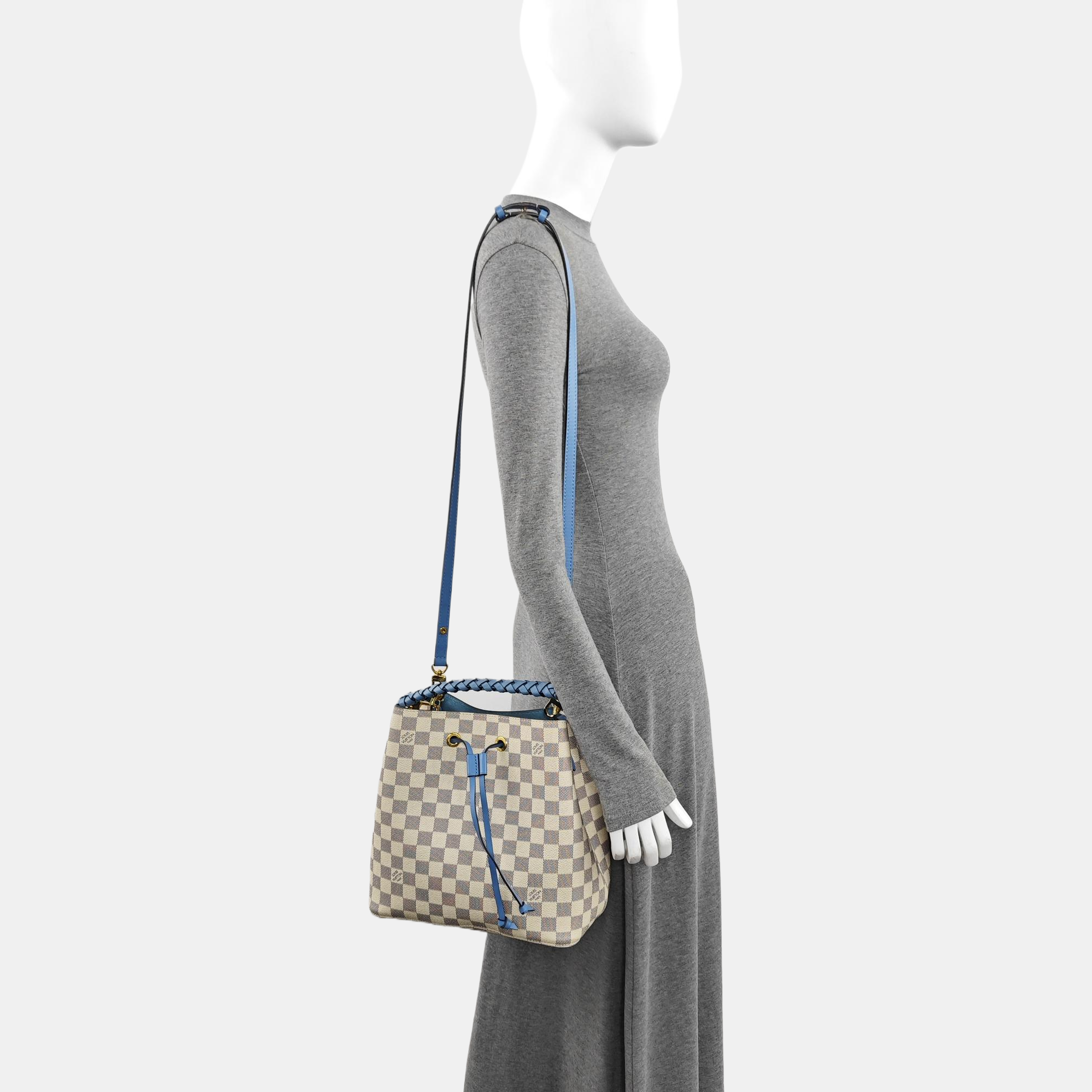 NÉONOÉ MM Damier Azur Coated Canvas White