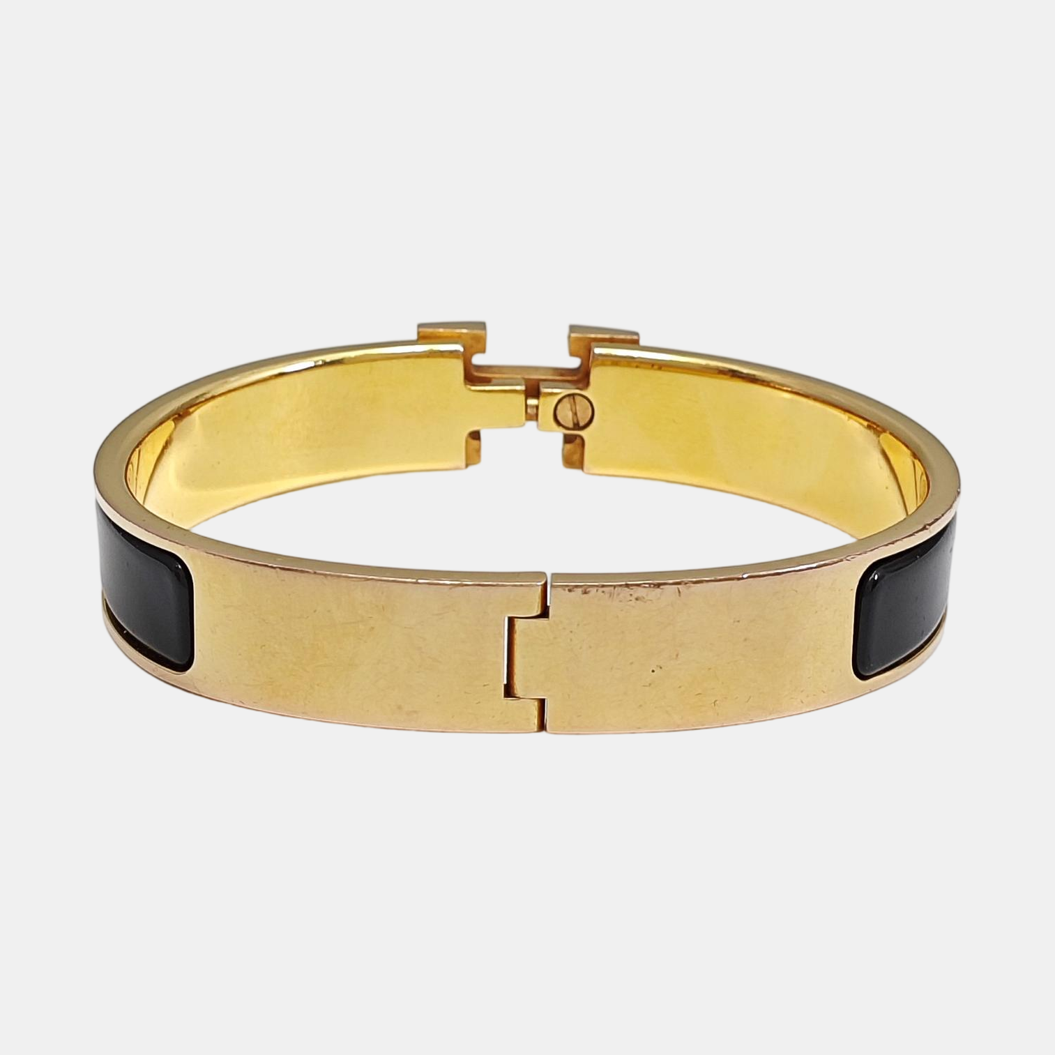Clic H Metal Black Bangle