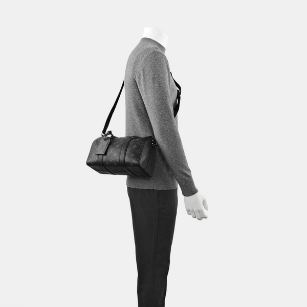 KEEPALL Monogram Coated Canvas Black