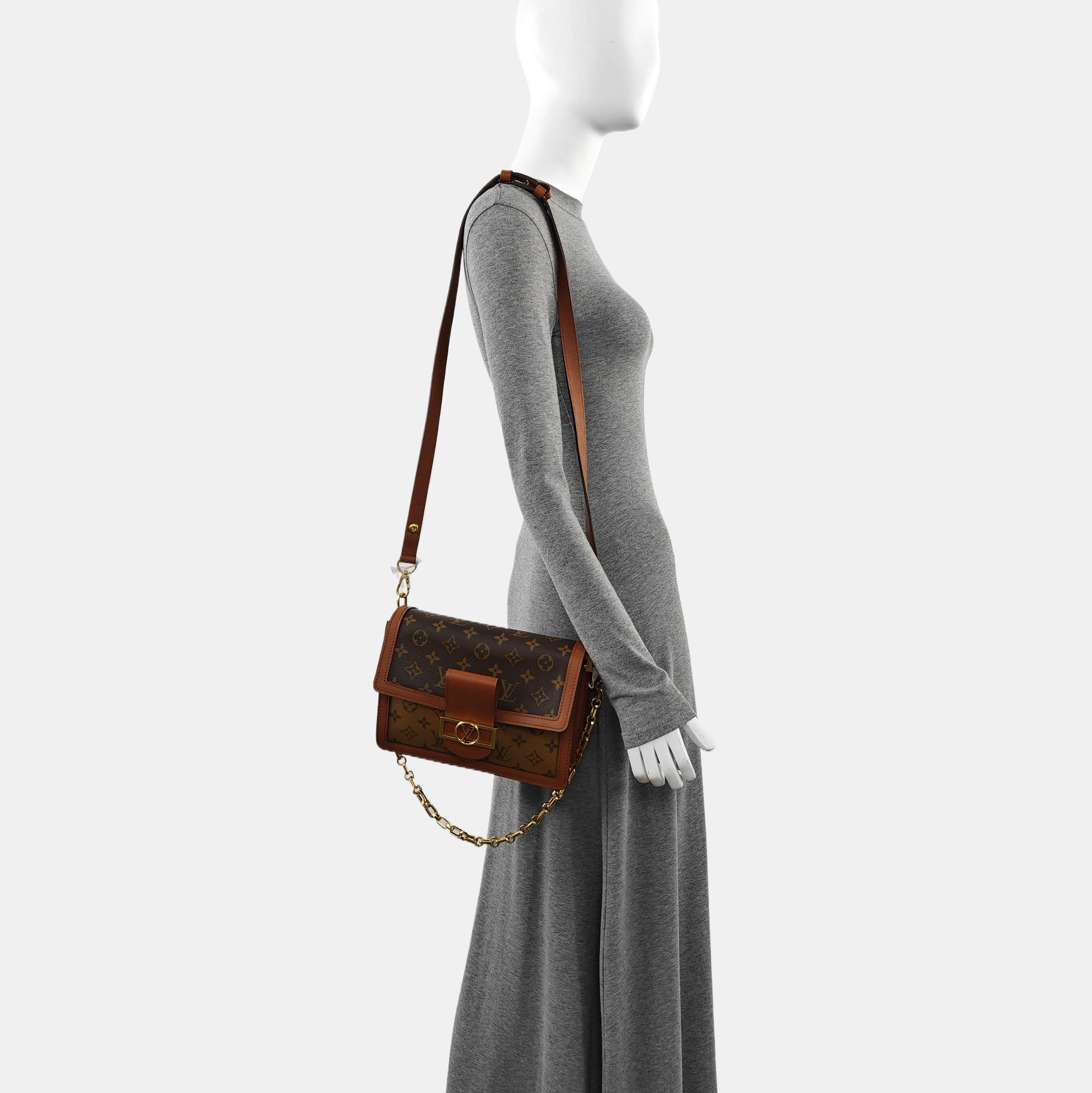 DAUPHINE MM Monogram Coated Canvas Brown
