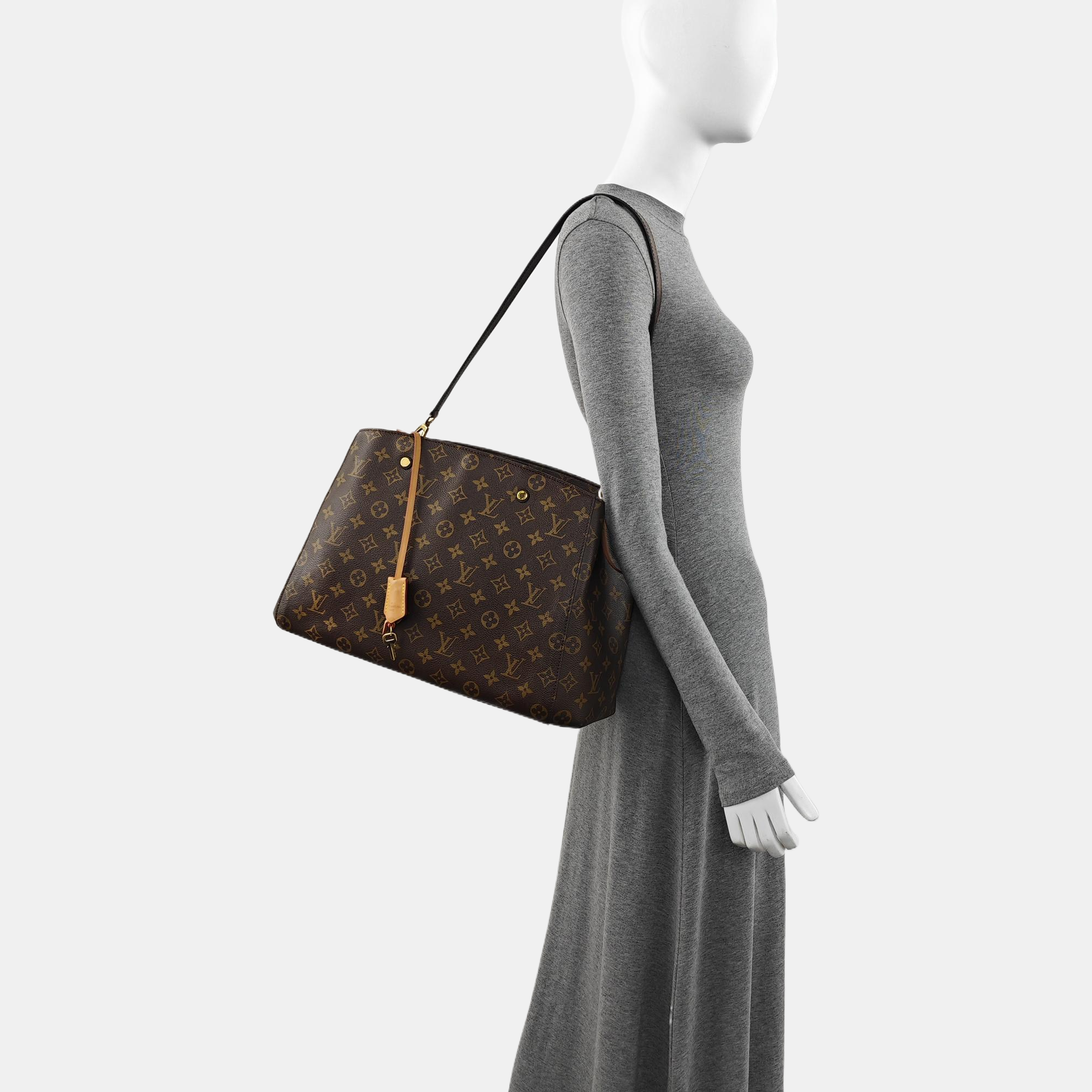 MONTAIGNE GM Monogram Coated Canvas Brown