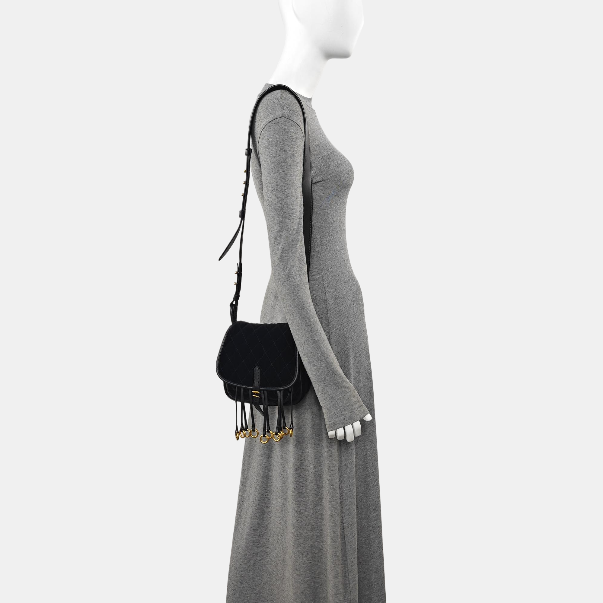Belt Bag Quilted Velvet Black