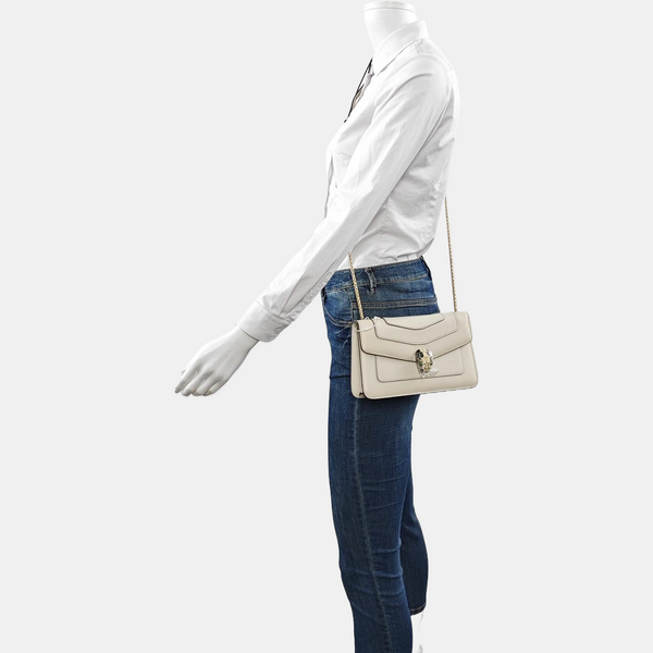 SERPENTI FOREVER Small Calfskin White