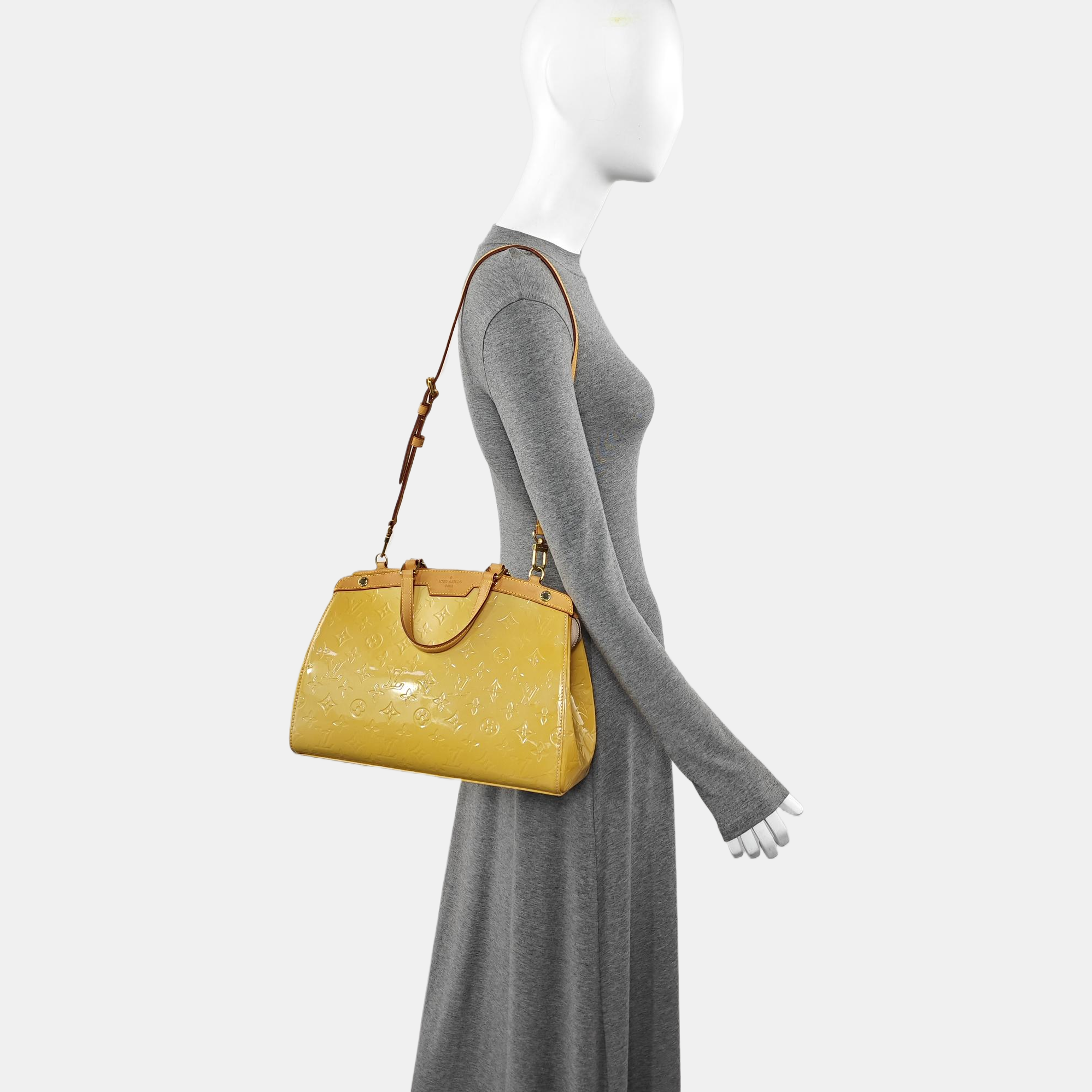 BREA MM Monogram Patent Leather Yellow