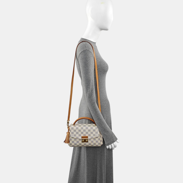 CROISETTE Damier Azur Coated Canvas White