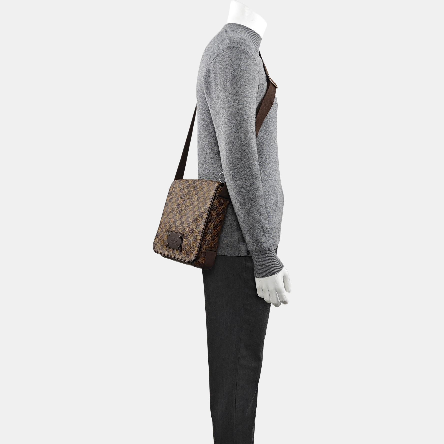 BROOKLYN PM Damier Ebene Coated Canvas Brown