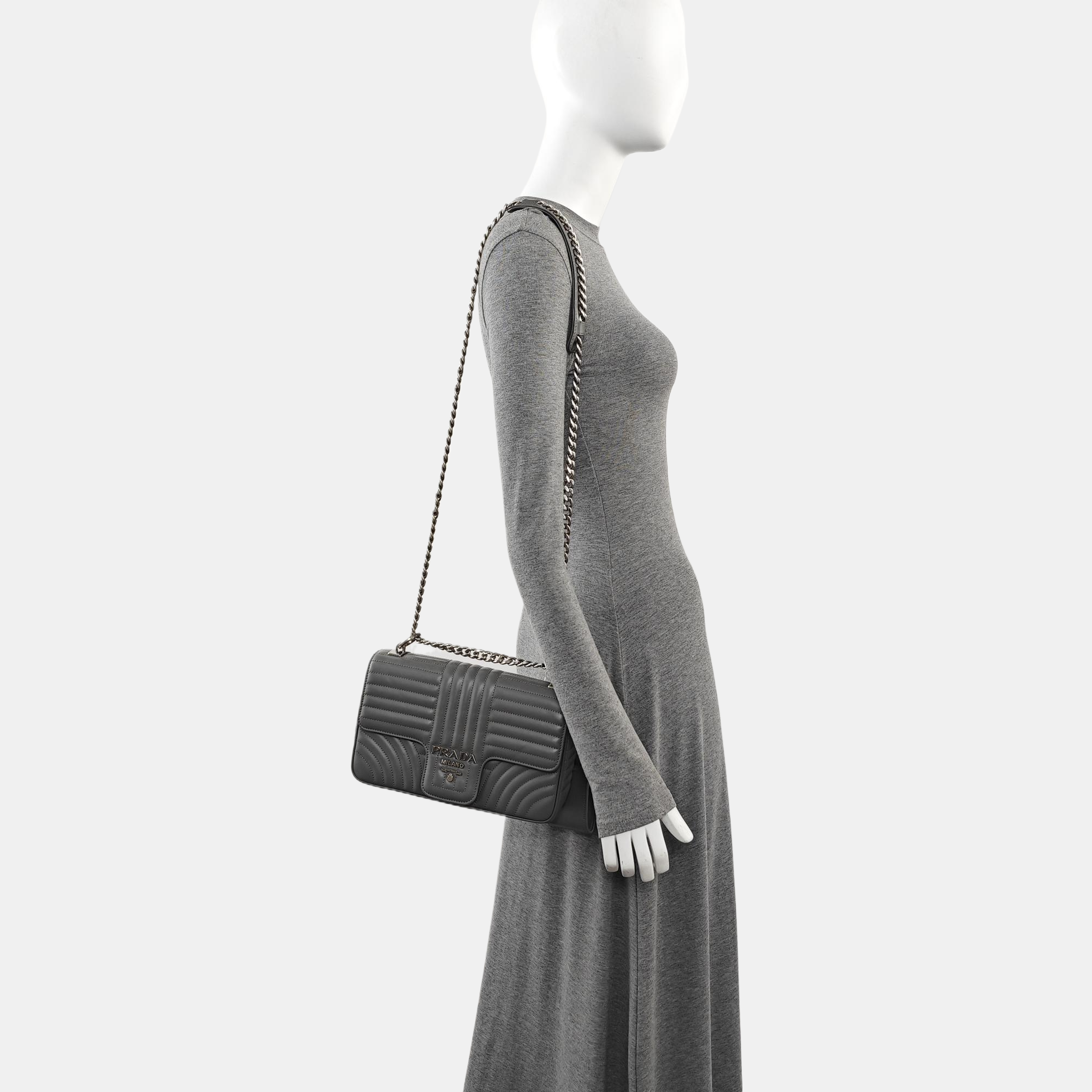 Diagramme Quilted Calfskin Gray