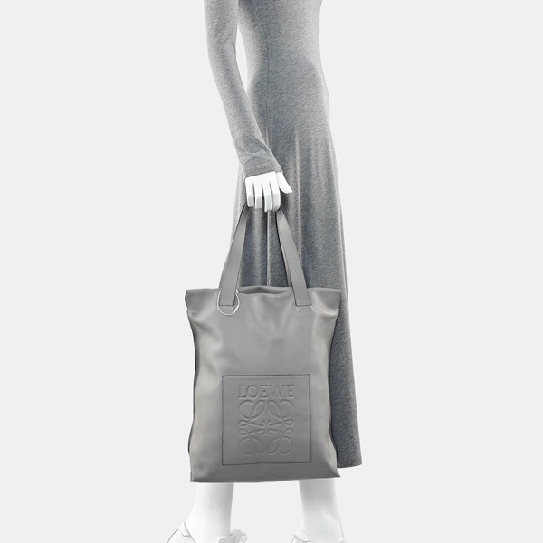 Calfskin Top Handle Bag Gray