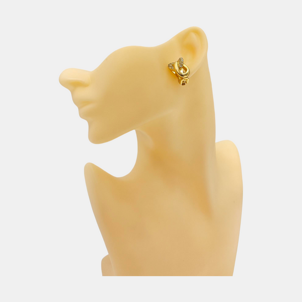 Twist Round Metal Gold Clip On Earrings
