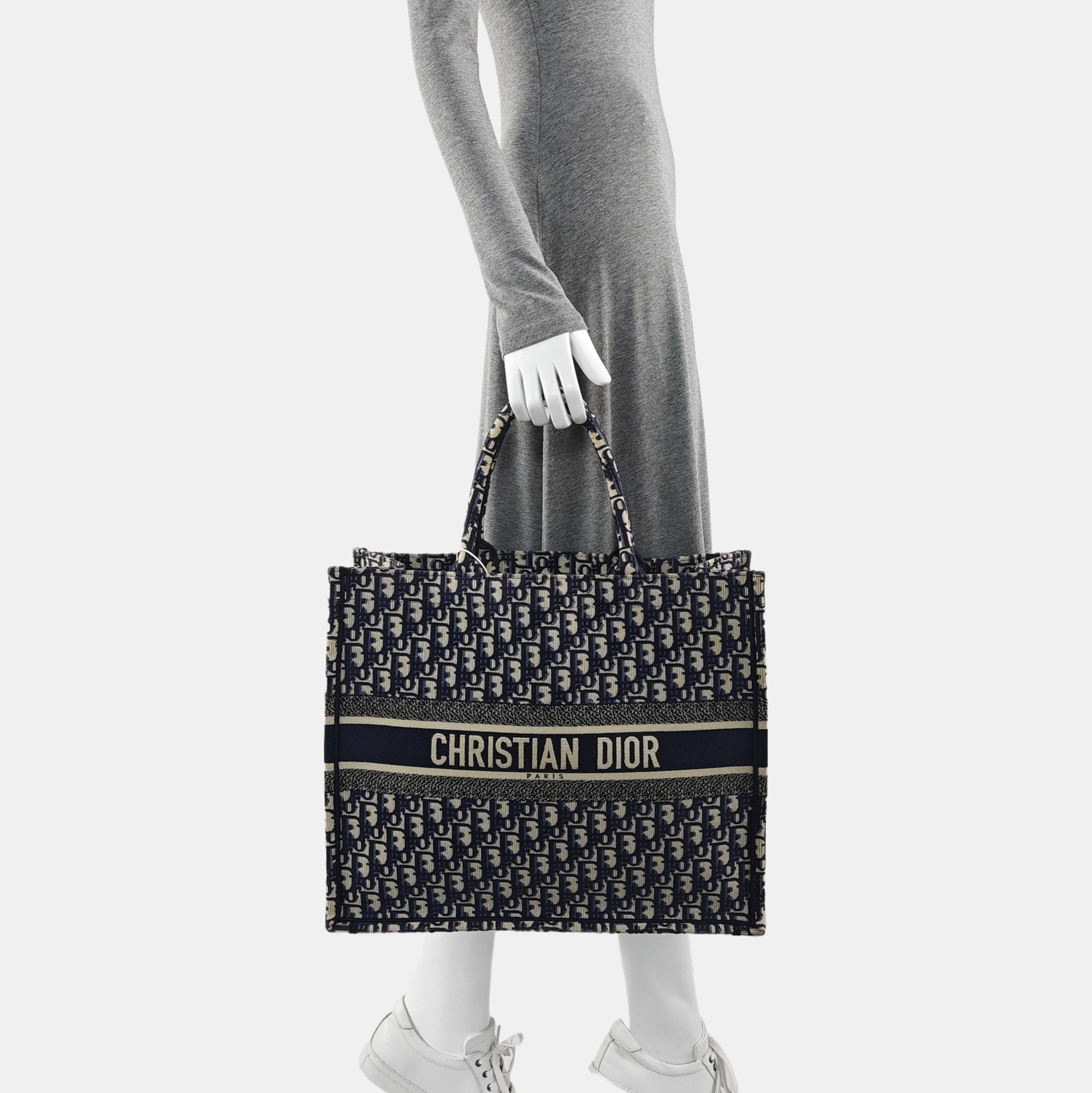 Book Tote Large Oblique Canvas Blue