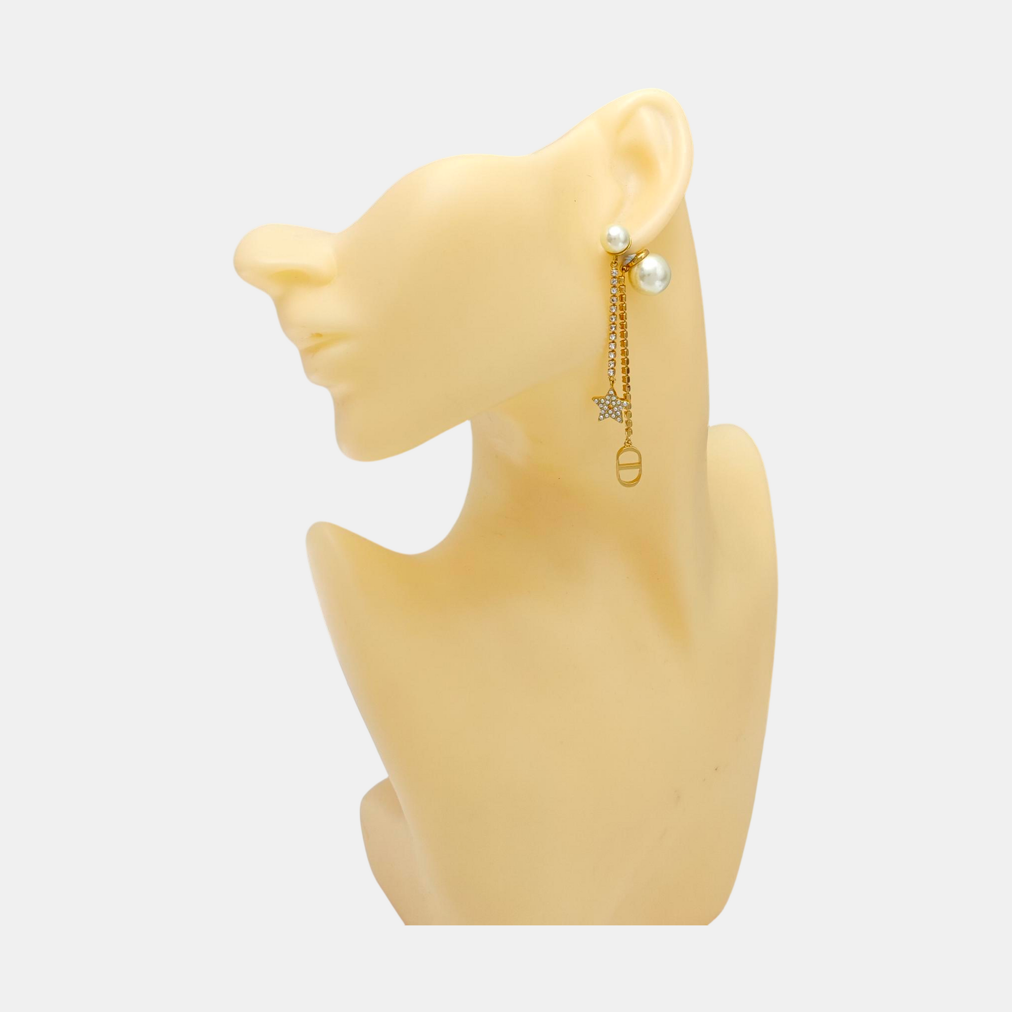 Dior Tribales Metal Gold Stud Earrings