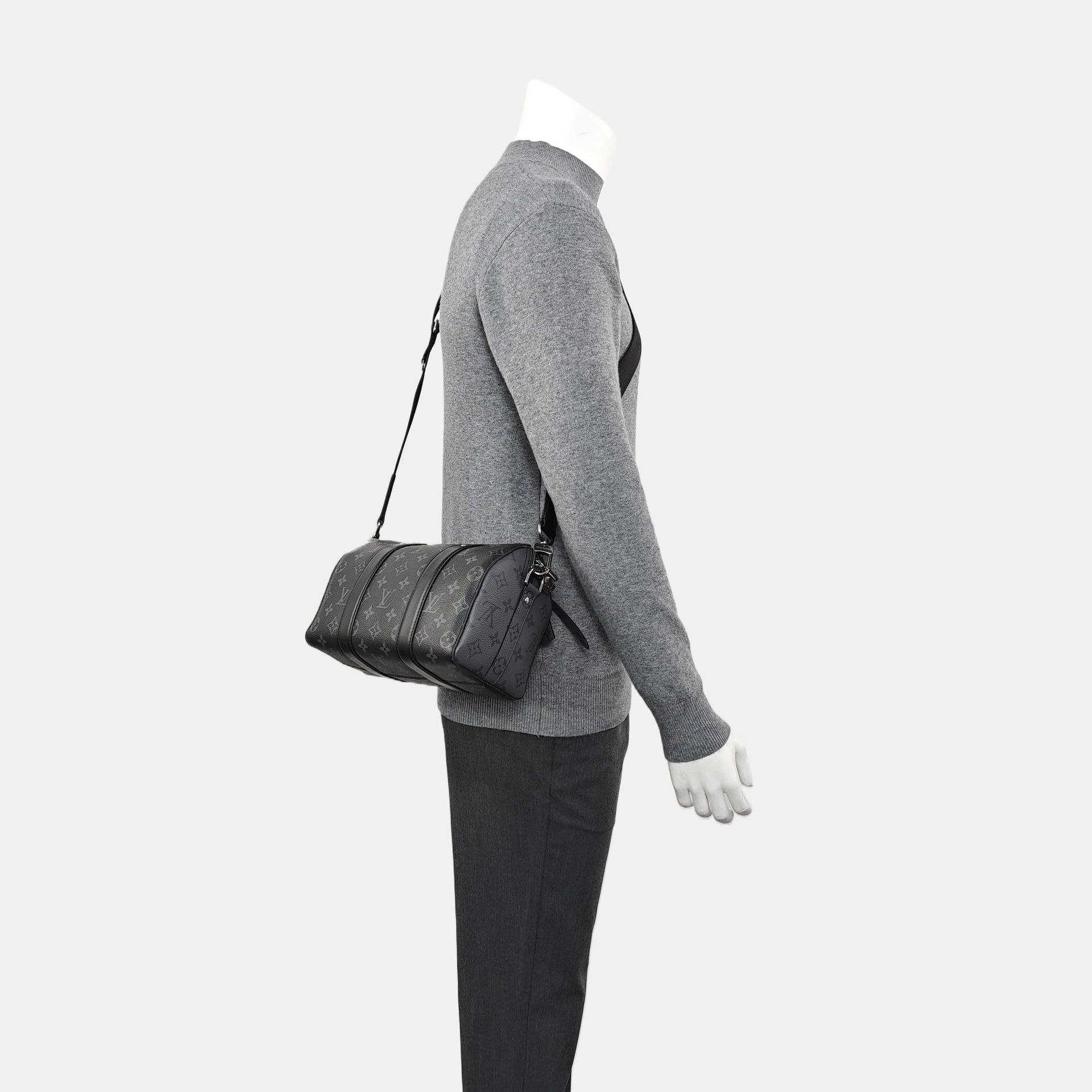 KEEPALL Monogram Coated Canvas Black