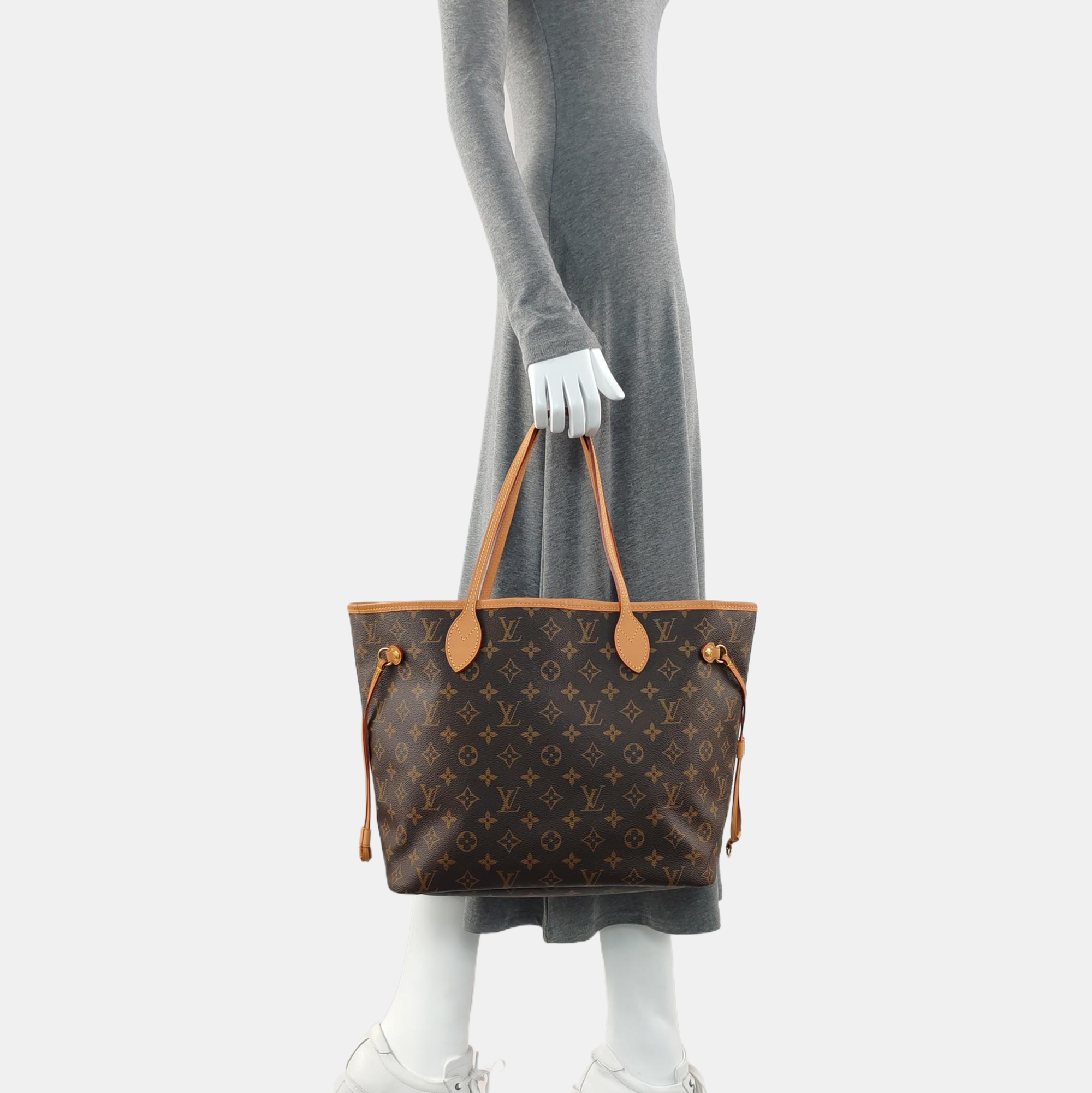 NEVERFULL MM Monogram Coated Canvas Brown
