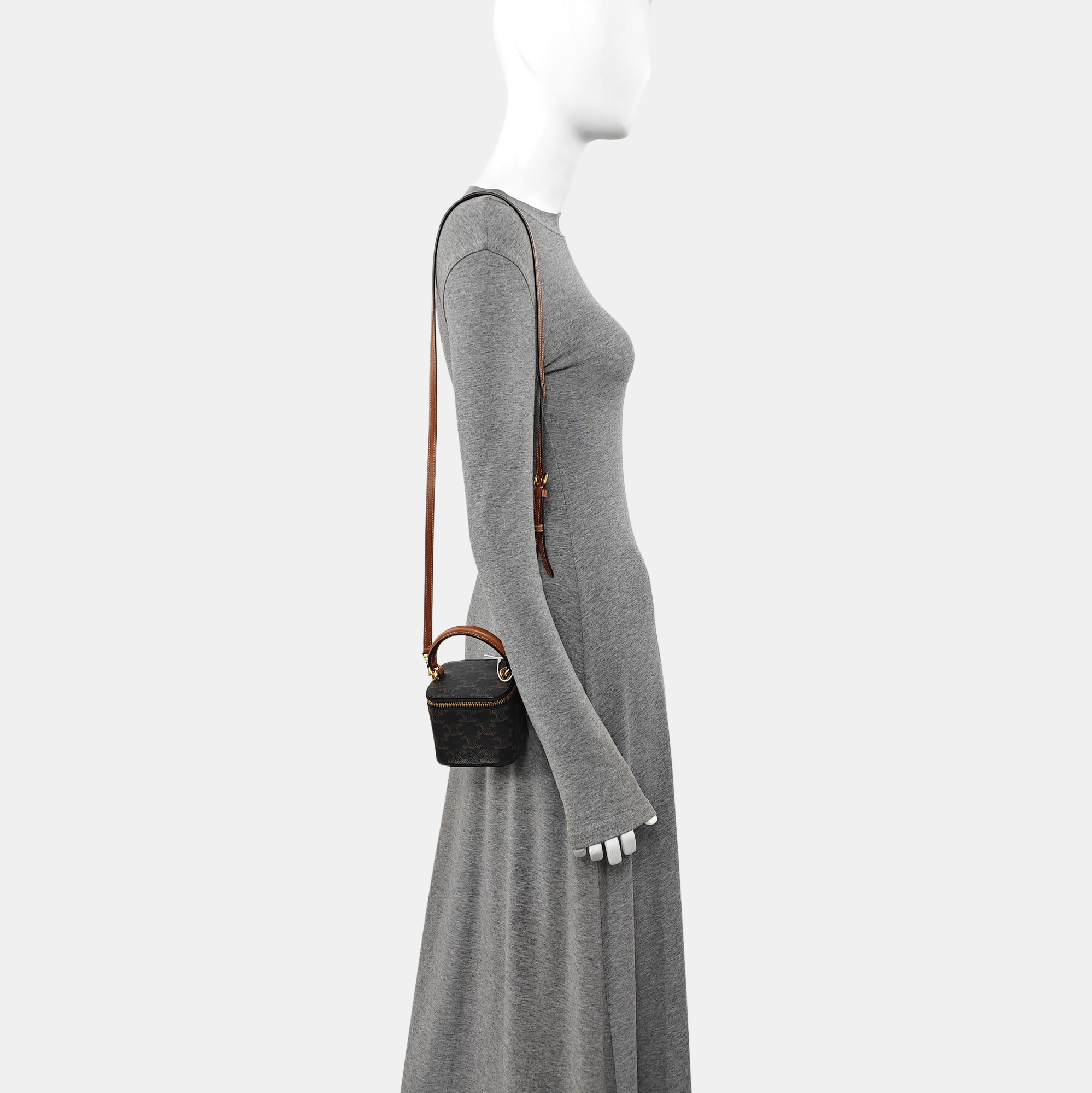 Coated Canvas Shoulder Bag Black