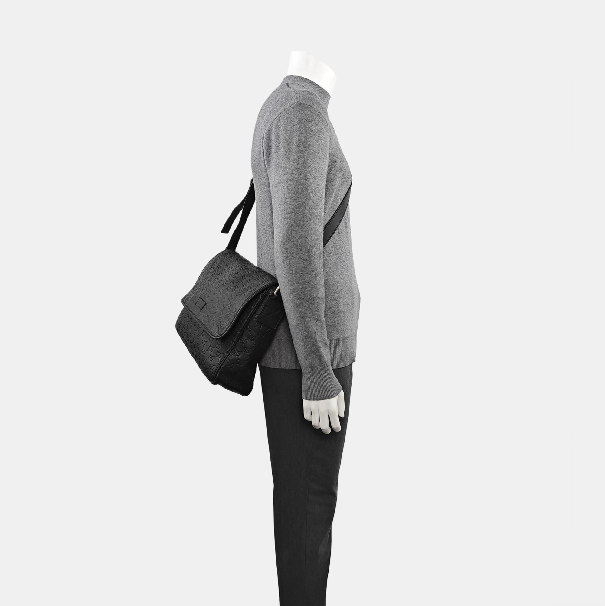 Ligne Shima Monogram Calfskin Black