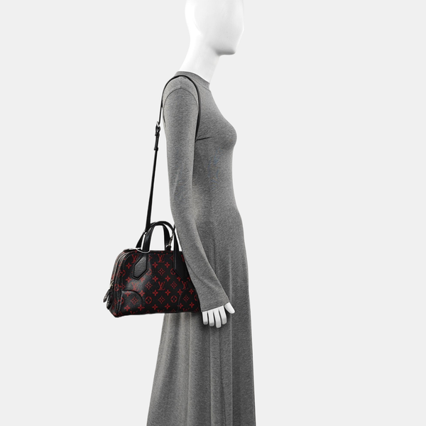 Monogram Coated Canvas Shoulder Bag Black