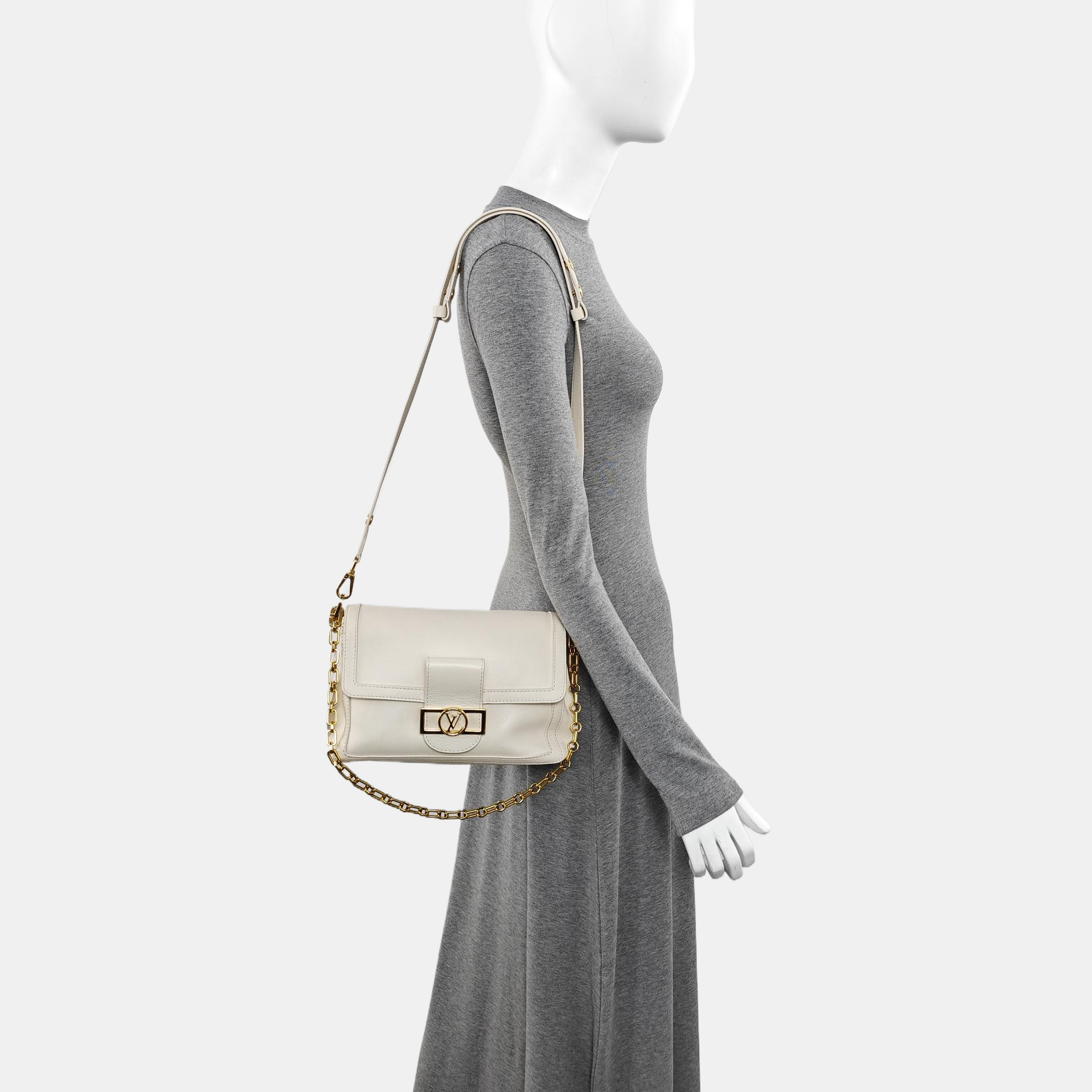 DAUPHINE MM Calfskin White