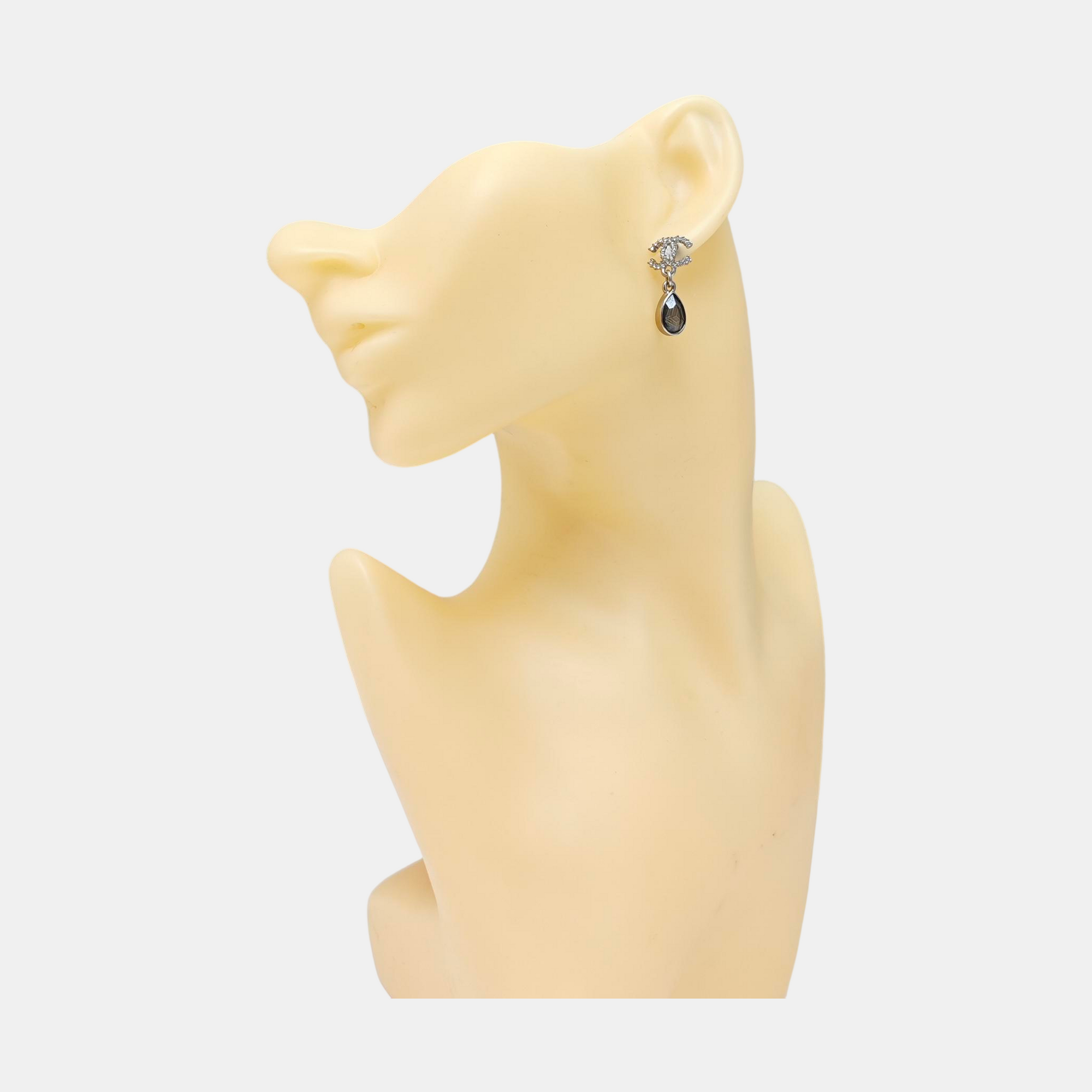 CC Logo Lab-Grown Diamond Silver Stud Earrings