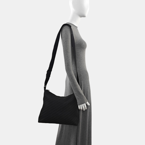 Oblique Canvas Shoulder Bag Black