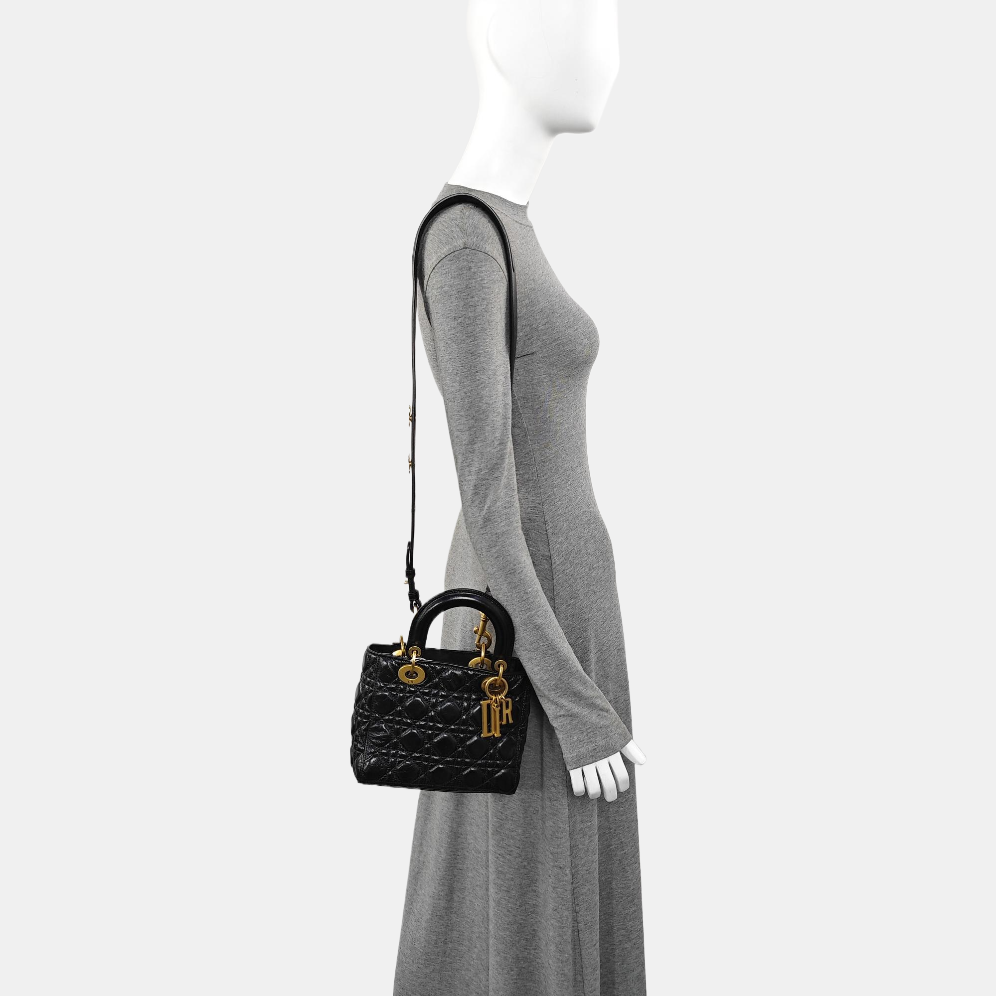 Lady Dior Small Cannage Lambskin Black