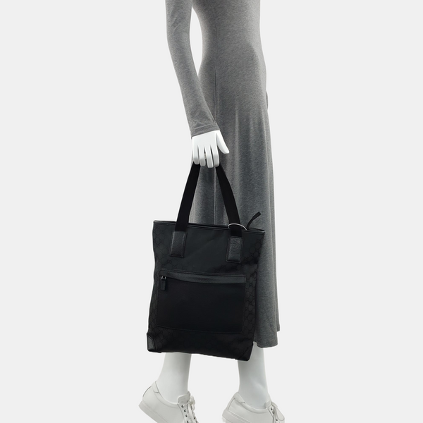 Monogram Canvas Tote Bag Black