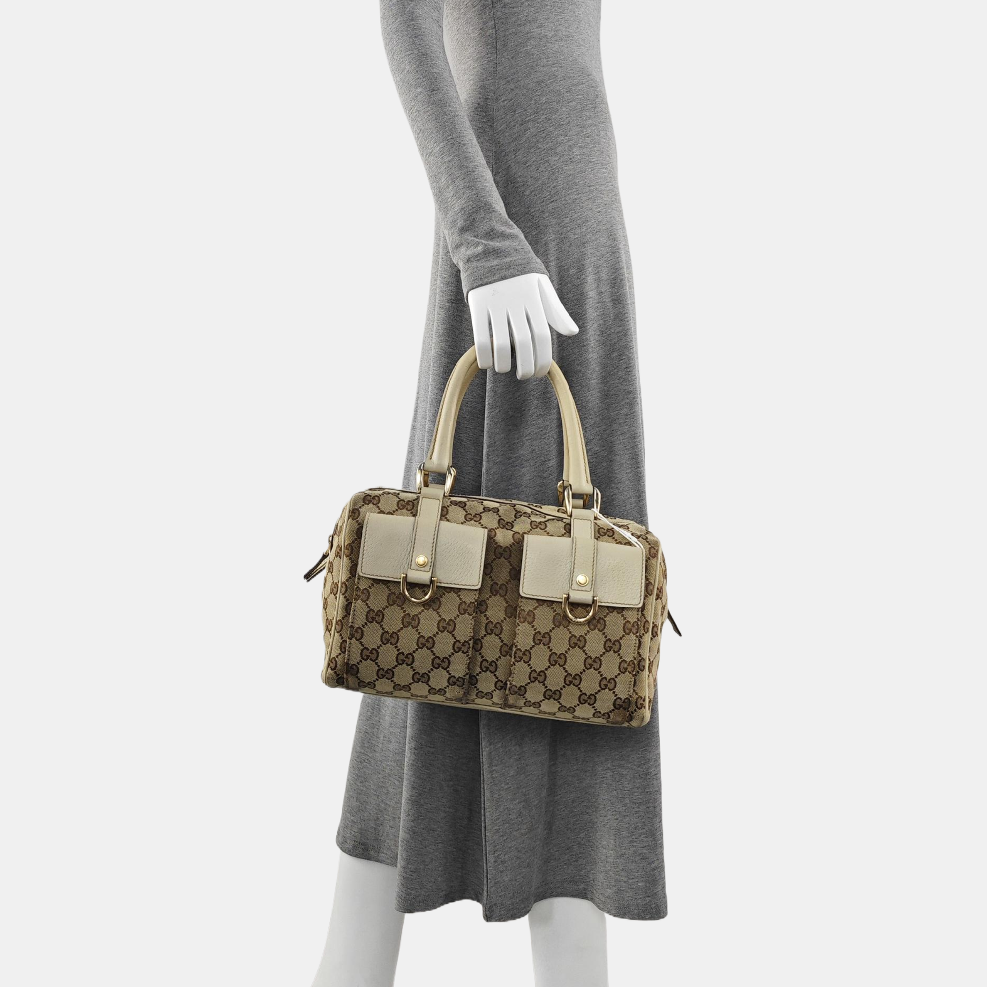 Monogram Canvas Top Handle Bag Brown