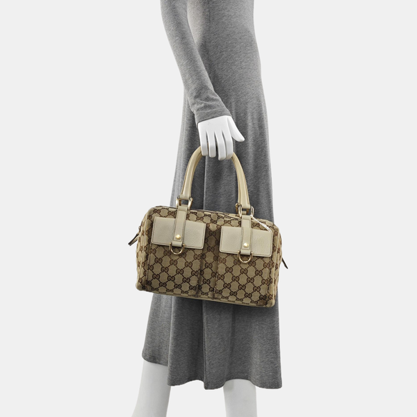 Monogram Canvas Top Handle Bag Brown