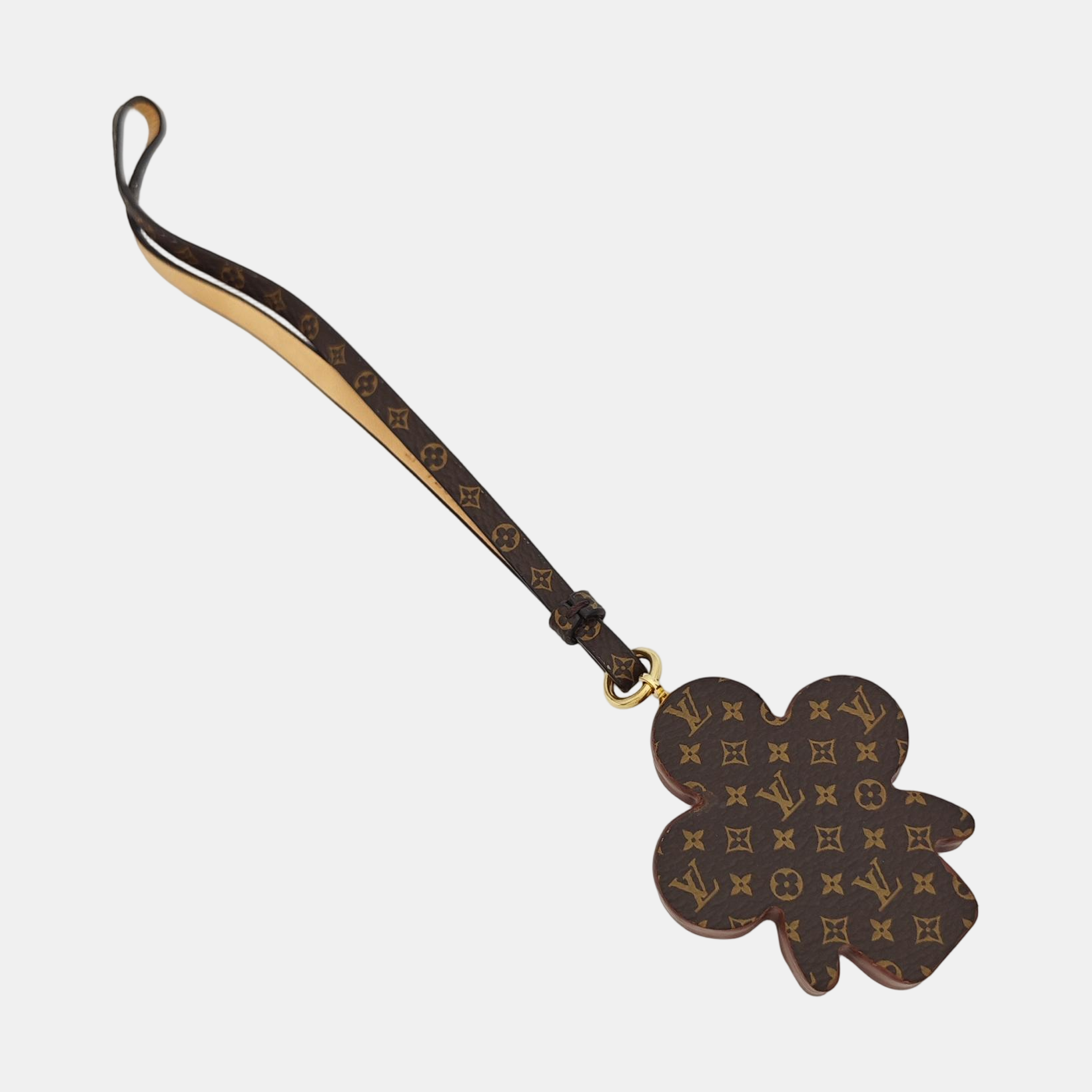 Coated Canvas Bag Charm Brown