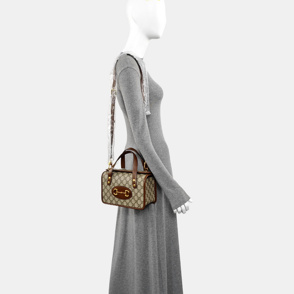 Horsebit 1955 Mini Monogram Coated Canvas Beige