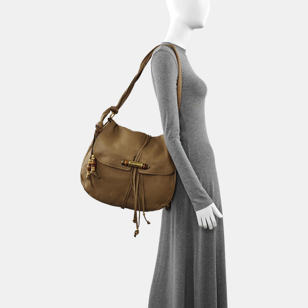 Calfskin Shoulder Bag Brown