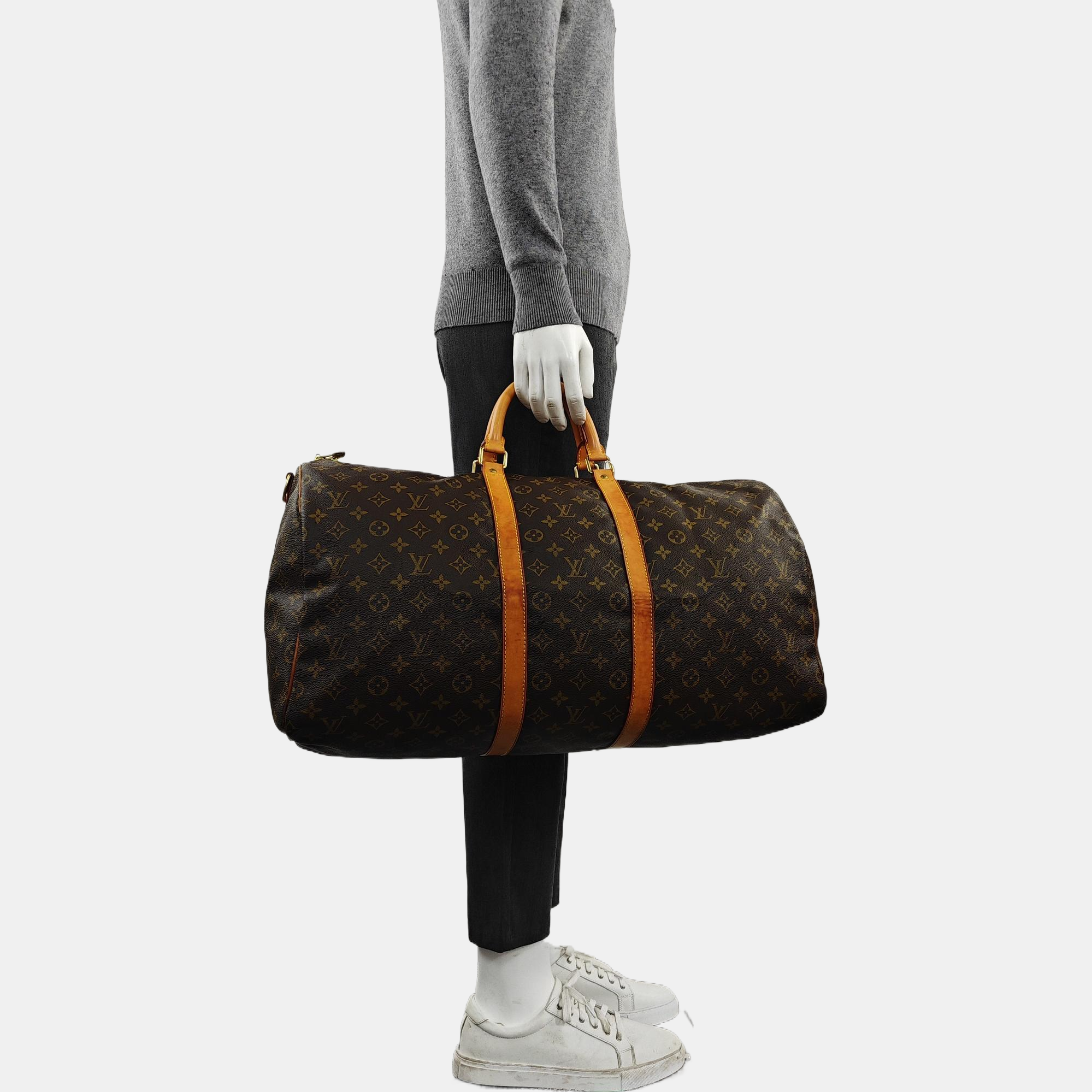 SAC SOUPLE 55 Monogram Coated Canvas Brown