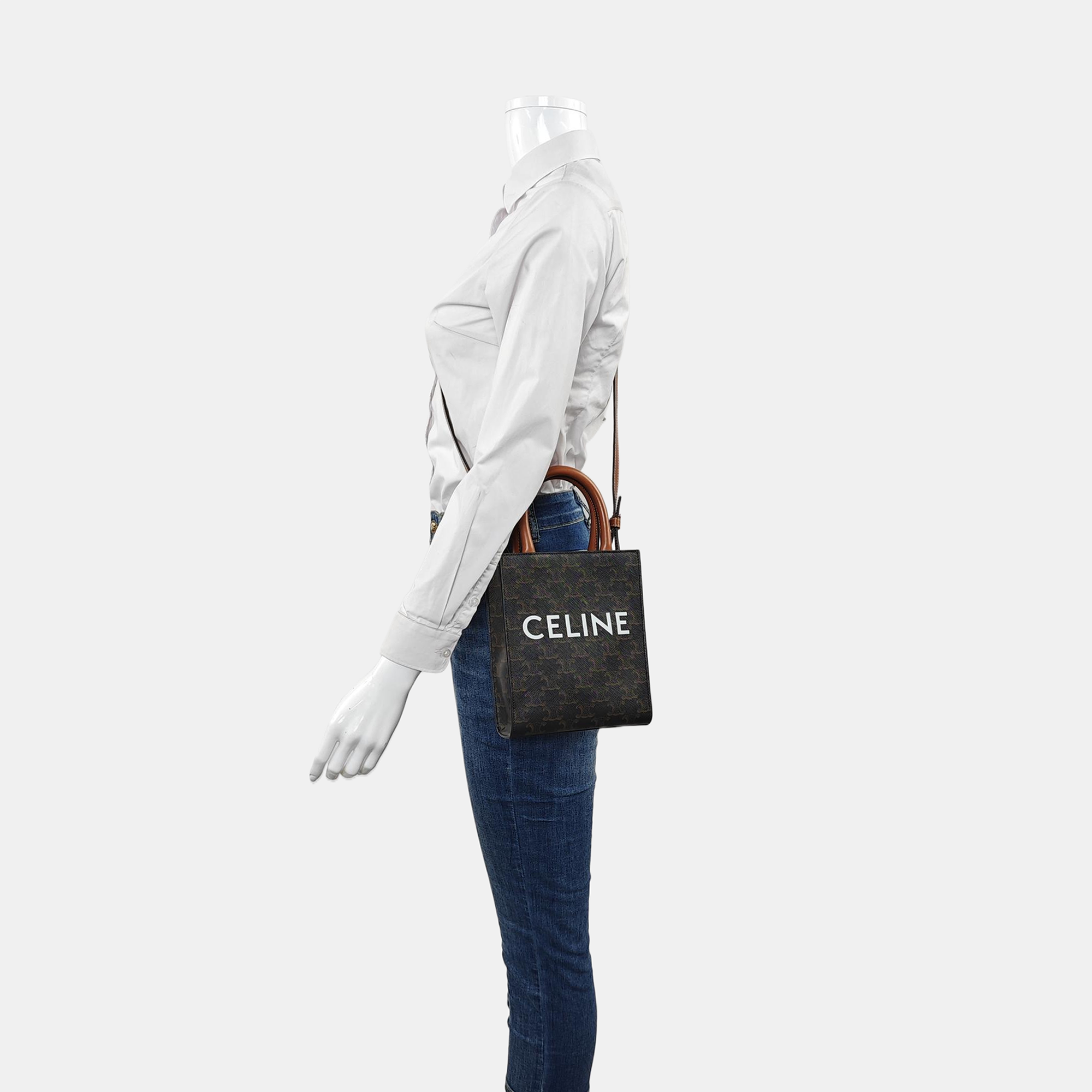 CABAS CELINE Mini Coated Canvas Brown
