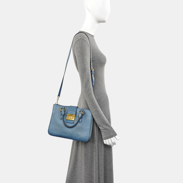 Calfskin Shoulder Bag Blue